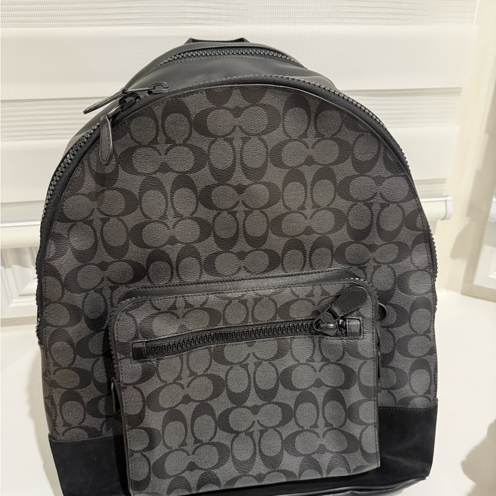 Coach Black and Gray Men's Backpack